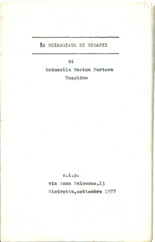 copertina de: La Sciarriata ri Gisanti, 1977