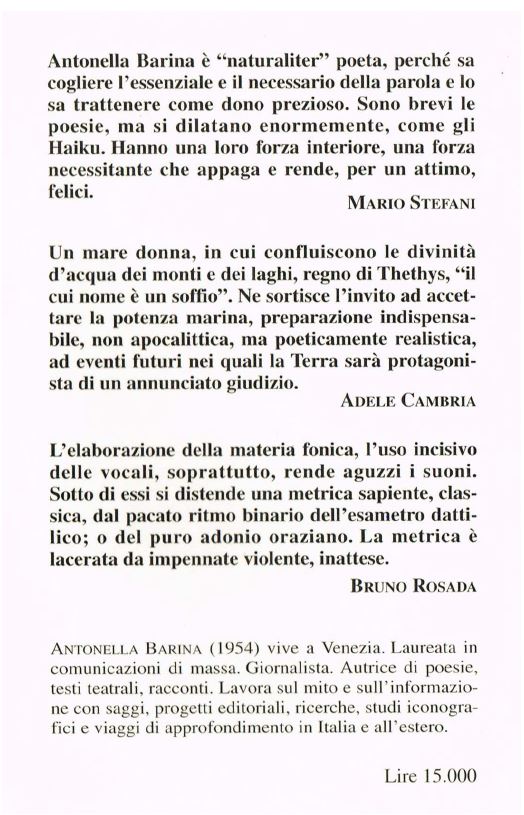 Antonella barina 'Naturaliter' poeta