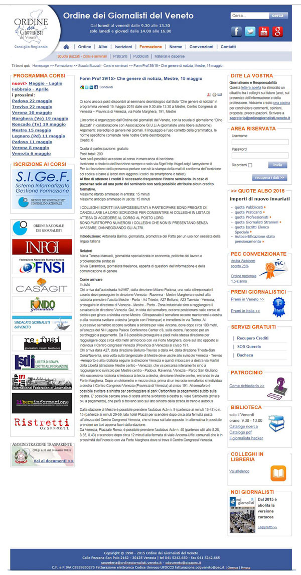 pagina giornalisti