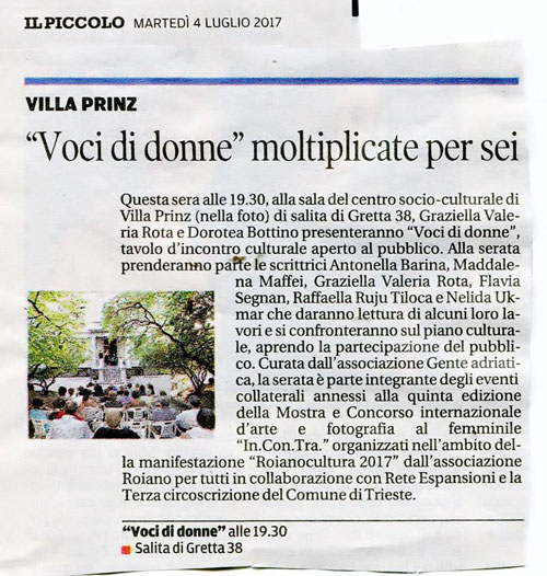 articolo , villa prinz, voci di donna