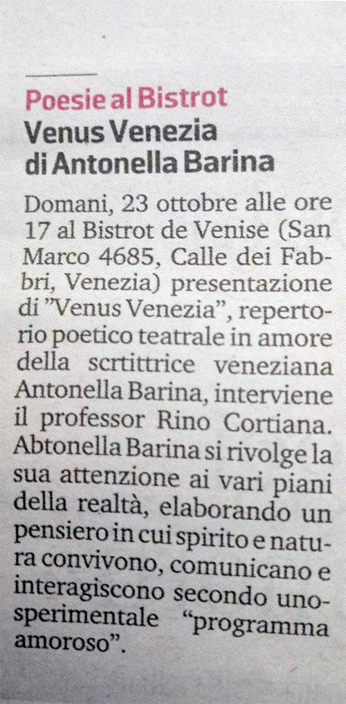 articolo la nuova venezia