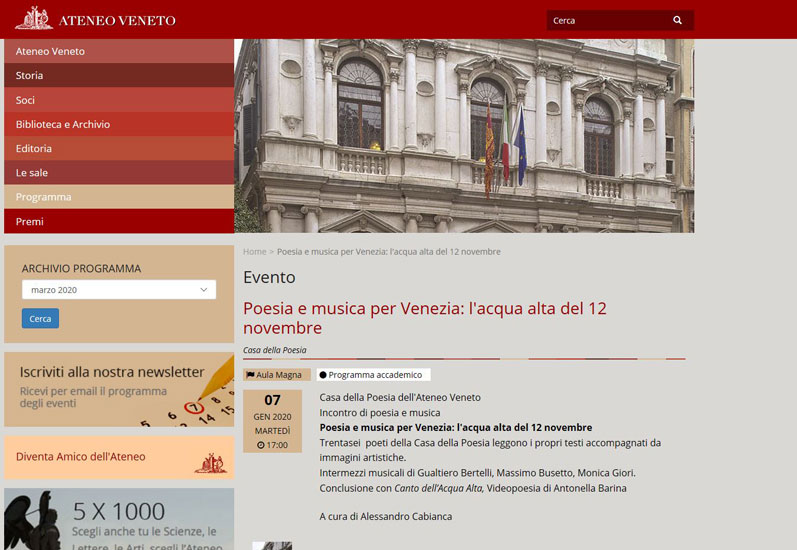 pagina web- Ateneo Veneto